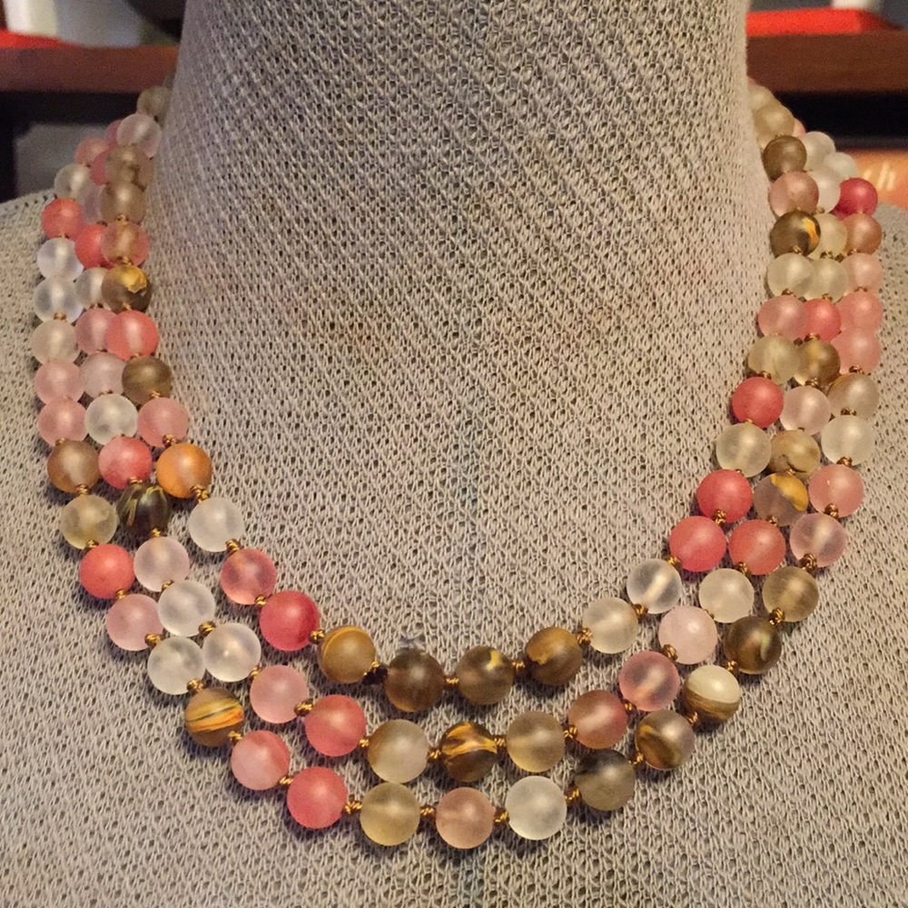 29” Rose Quartz Hand Knotted Beaded Necklace